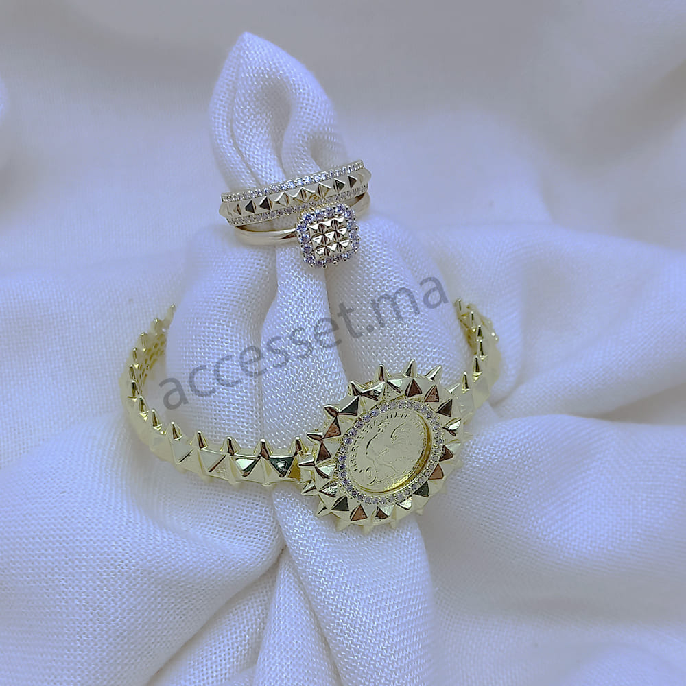 Ensemble Bracelet avec bague de mariage