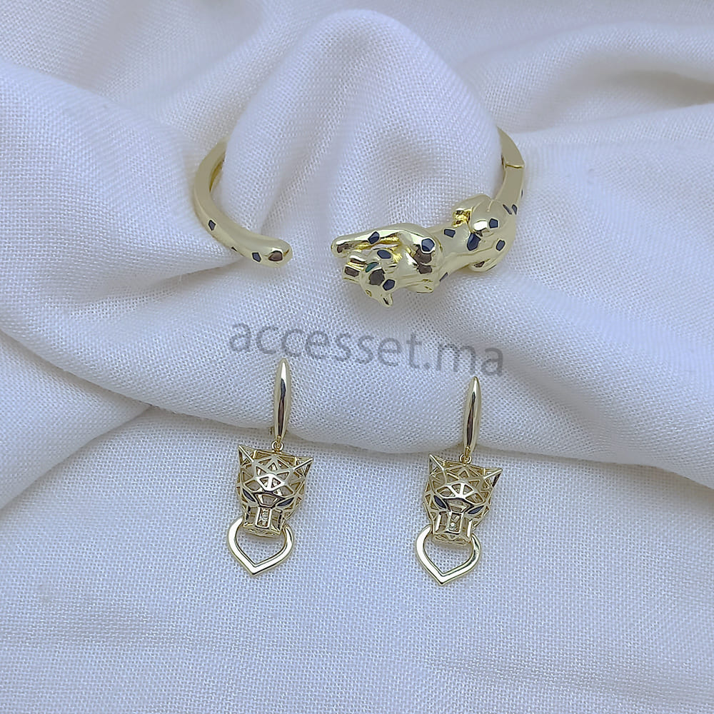 Ensemble bracelet et boucles jaguar