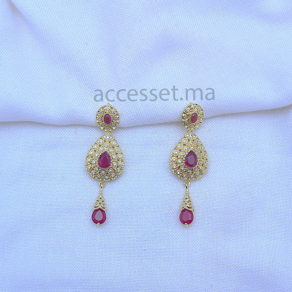 Boucles beldi pierre rouge