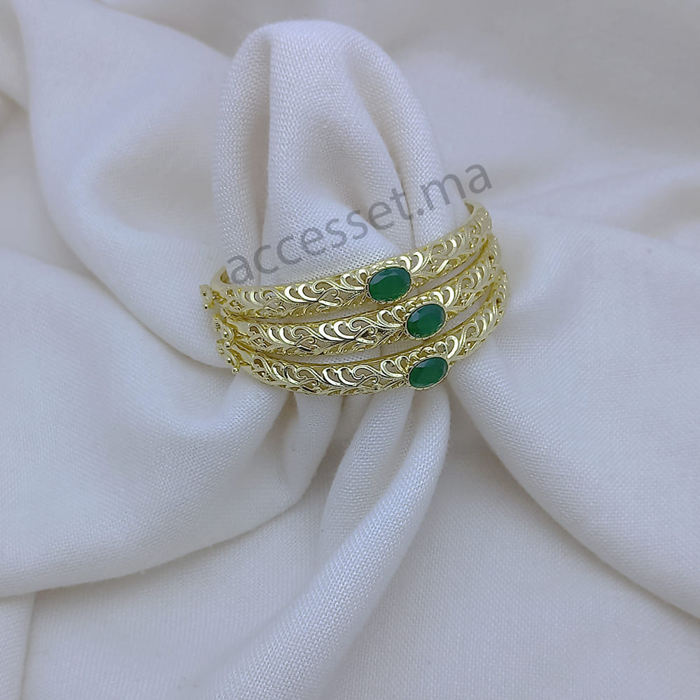 Ensembles 3 bracelets beldi pierre vert