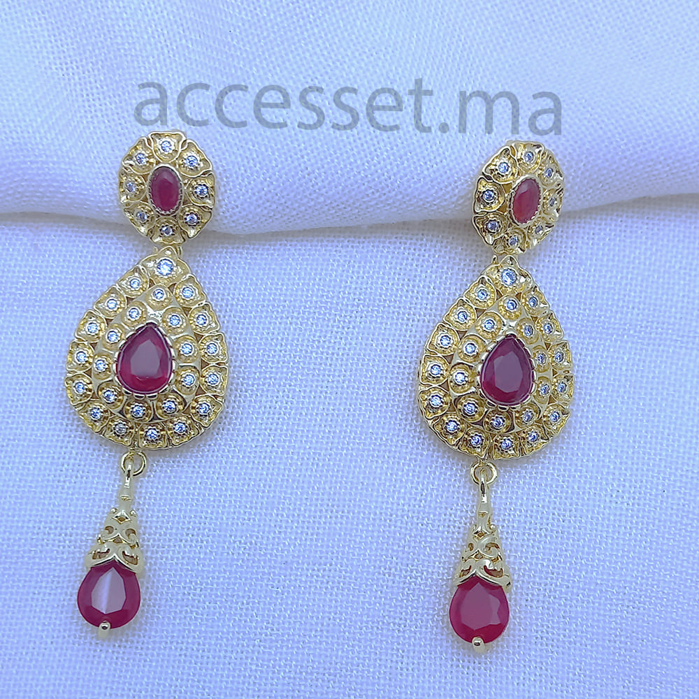 Boucles beldi pierre rouge