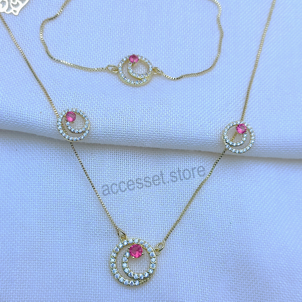 Ensemble (Collier, gourmette et boucles)